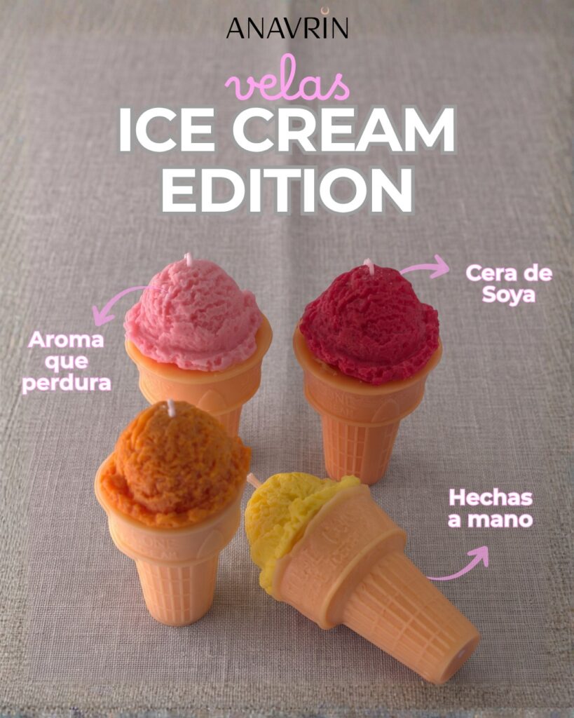 Velas Artesanales Cono De Helado Cera De Soya Ice Cream Edition ANAVRIN 819x1024